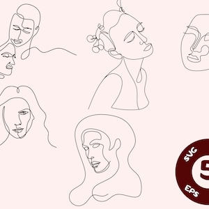 Line art, face svg, line svg, one line drawing, woman svg, couple svg, girl drawing, line art print, black line