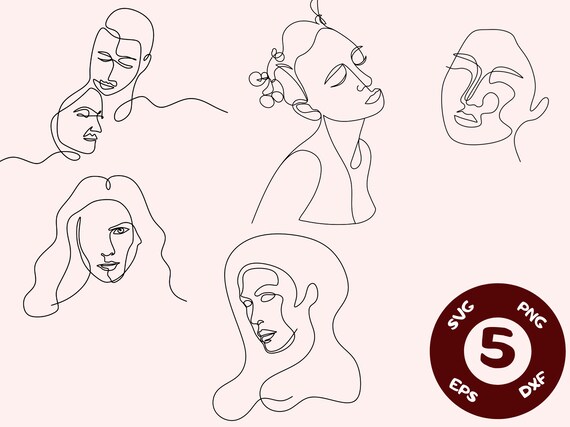 Download Line Art Face Svg Line Svg One Line Drawing Woman Svg Etsy