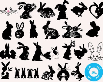 Bunny SVG, Happy Easter Svg, Bunny Face Svg, Easter Svg, Spring Svg, Cute Bunny Svg, Easter Bunny Svg, Easter Clipart, Floral bunny svg