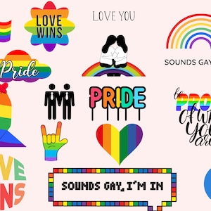 Orgoglio in formato SVG, LGBT in formato SVG, mese dell&#39;orgoglio, l&#39;amore vince in formato SVG, sembra gay, sono in SVG, sii orgoglioso di chi sei