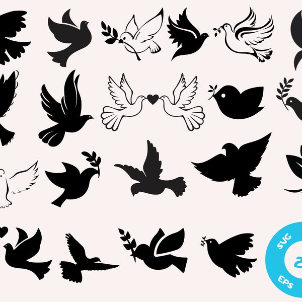 Dove with olive branch svg, peace bird svg, flying dove svg, bird svg, dove silhouette, dove cricut