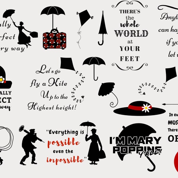 Mary Poppins svg, mary poppins quotes, mary poppins clipart, practically perfect in every way, cricut, cut files, silhouette