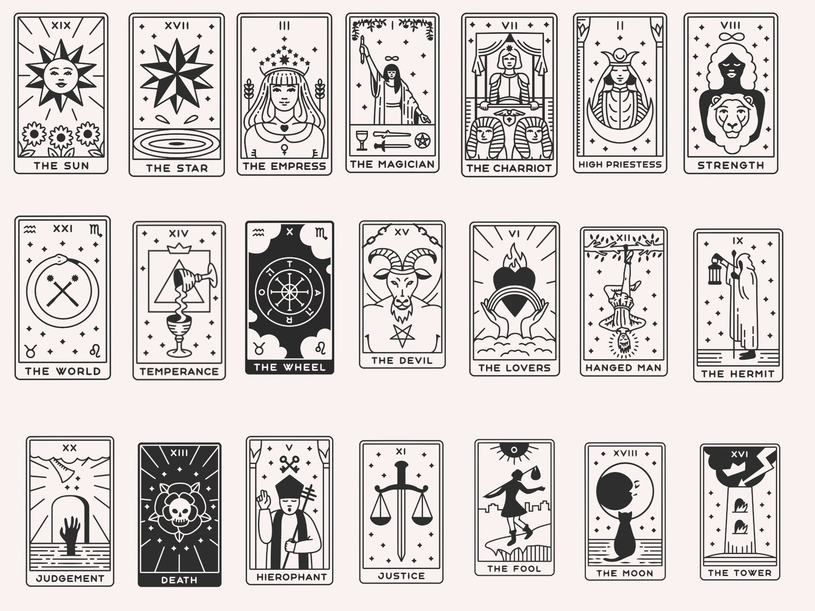 Tarot Cards Svg Witch Tarot Svg Major Arcana Svg Celestial Tarot Svg 