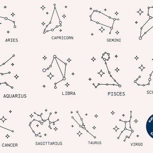 étoile zodiaque constellation svg, signe du zodiaque svg, astrologie svg, horoscope svg, cricut svg, constellation d'étoiles, signe astrologique svg