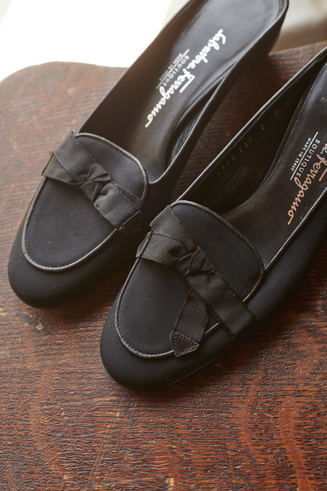 black ferragamo slides