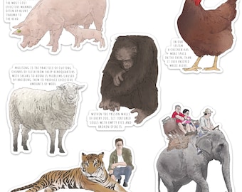 Animal Rights Activism Die Cut Vegan Sticker Pack