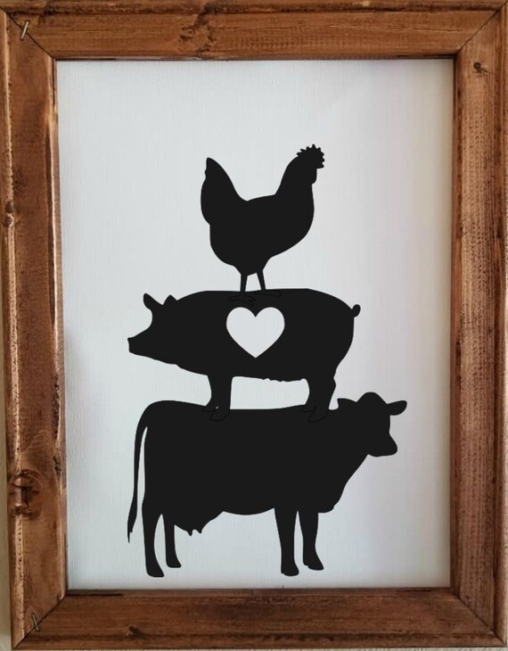 Download Cow Pig Chicken Silhouette Svg Farm Svg Animals Svg Etsy