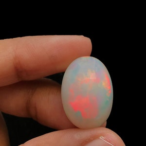 18.20 carat Natural Ethiopian white Opal Gem, Loose Oval shape Opal, Opal for making jewelry, Cabochon loose Top Quality Welo Opal Gemstone