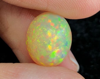 Bright Opal Stone October Birthstone For Making Jewelry Natural 17.22 Carats Ethiopian Welo Miles Cabochon Big White Oval Opal Gemstone