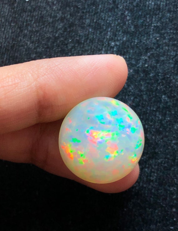 Natural Round 19.8 Carats 19.5 MM Opal Stone, Big Round Opal Stone for  Pendant, AAA Cab Multiple Flashy Big Pin Fire Honeycomb Opal for Ring 