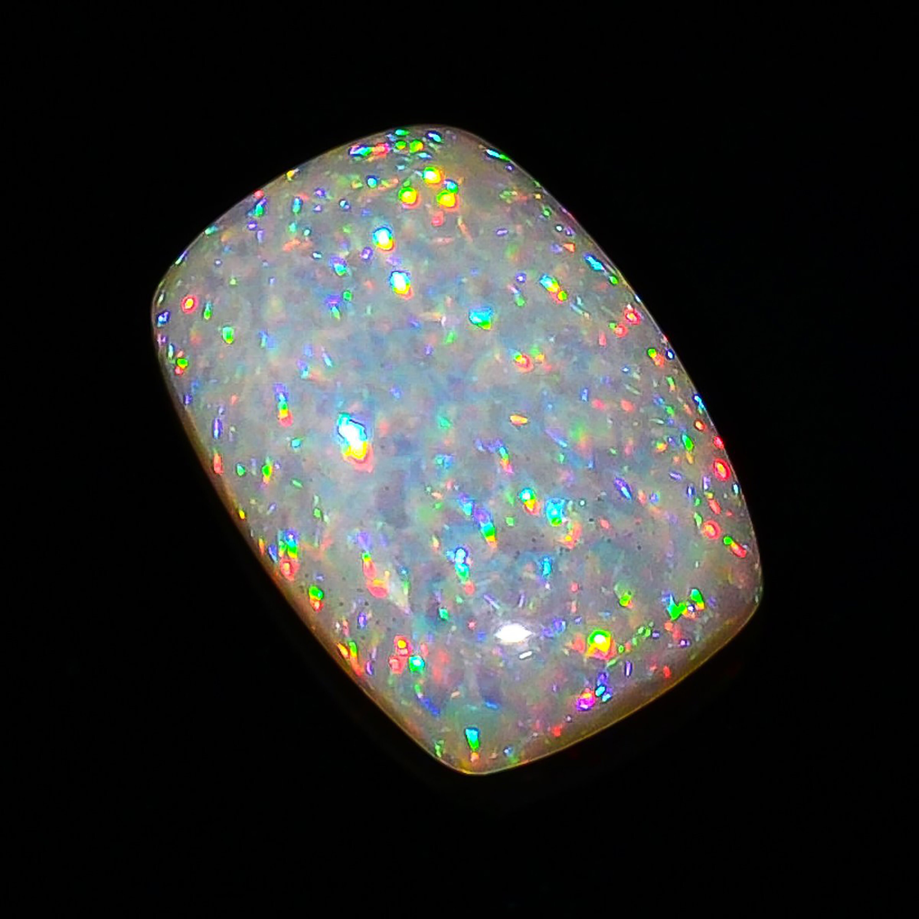 Natural Snow Texture White Cushion Opal Stone Full Fire Opal - Etsy