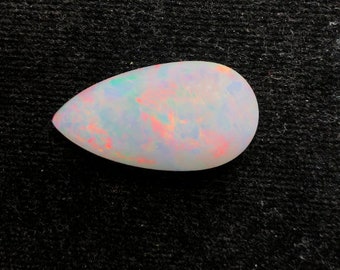 Natural White Color 18.07 Carats Ethiopian Pear Bright cabochon Opal Gemstone For Pendant, Big Fire White Opal Stone For Making ring Jewelry