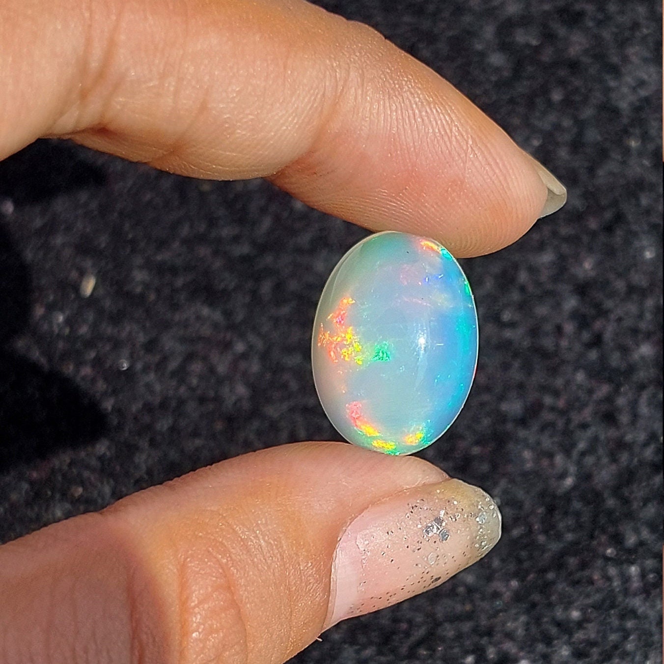 Blue Natural 11.29 Carat Opal Stone, Ethiopian Welo Cabochon Opal Gemstone,  Oval Shape Loose Cab Opal Gem for Making Jewelry, AAA Grade Opal -   Denmark