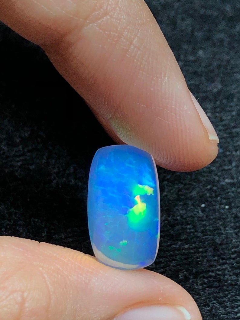 Natural Cushion 4.53 Carats Blue Opal Gemstone Cushion Fire opal Stone Ethiopian Welo Cabochon Cushion Opal stone For Making Big Pendant