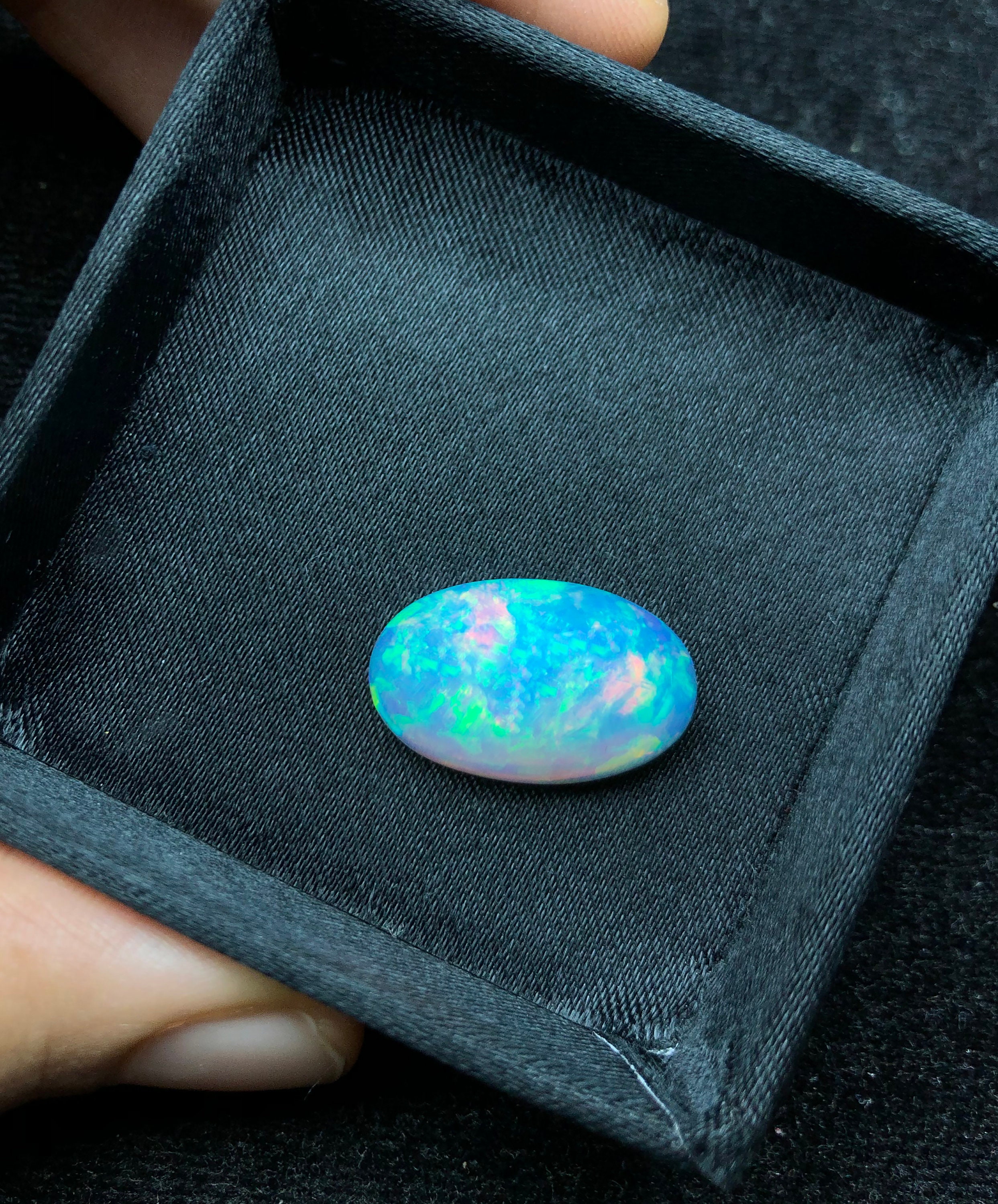 Silver925/エチオピア産オパール/4ct/オーバルカボションリング Silver925 エチオピア産オパール4ct オーバルカボションリング