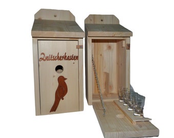 Birdhouse Chirping Bar Wooden Liquor Bar Birthday Gift Chirping Box and Motif Gift
