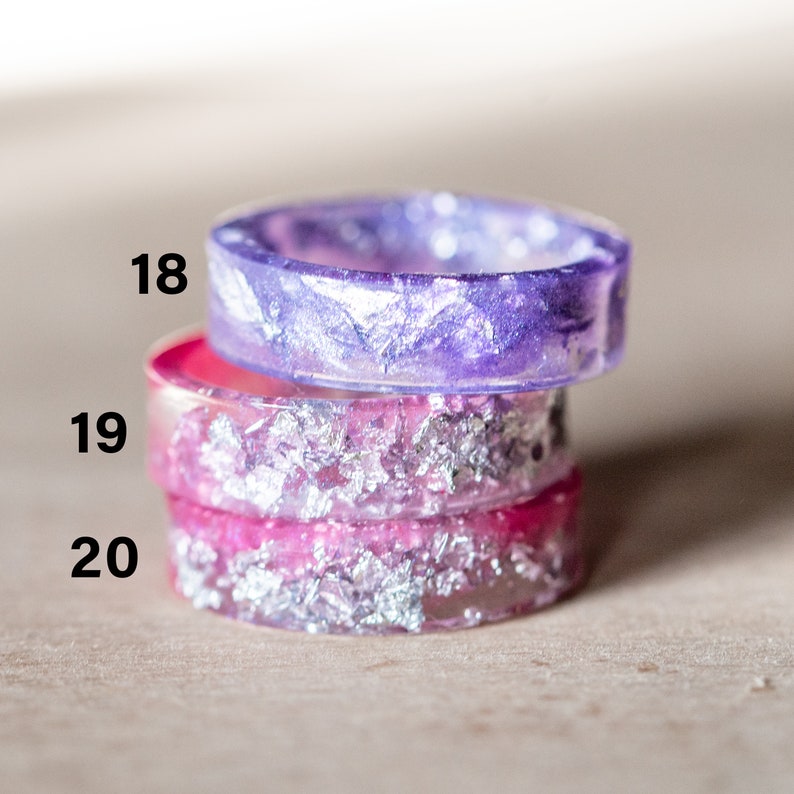Stackable Ring Set Resin Ring Etsy UK