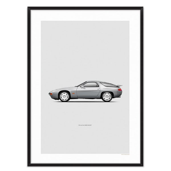 1986 Porsche 928 S4 - Car poster, car illustration, car print