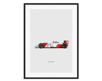 Voiture de Formule 1 McLaren MP4/8 1993 - Affiche de voiture, illustration de voiture, impression de voiture