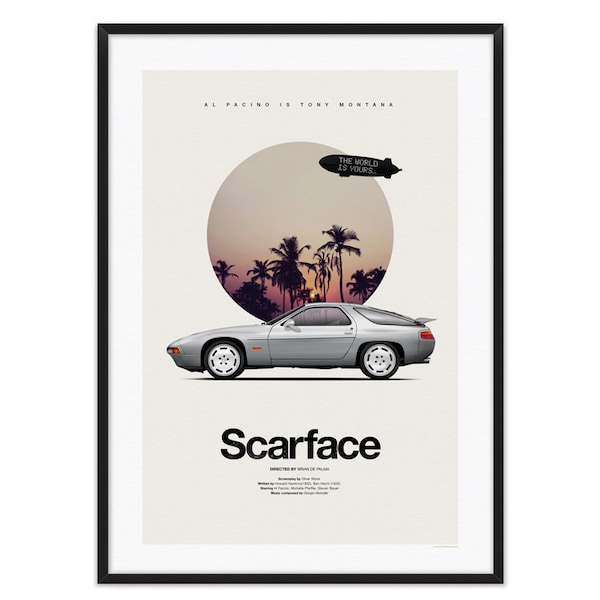 Porsche 928 Scarface - car poster