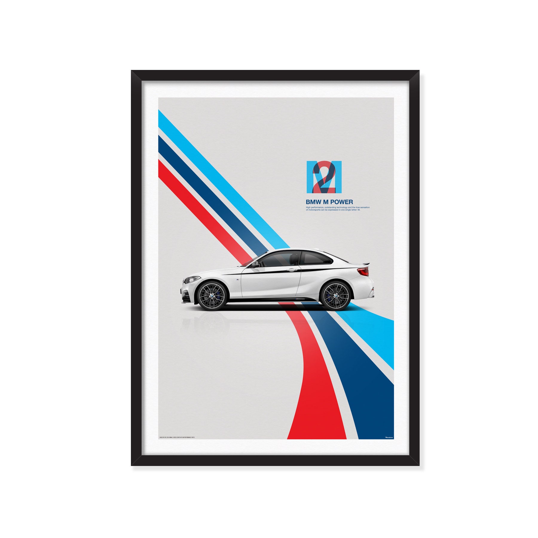Aufkleber passend für BMW M Performance M Streifen Aufkleber  Haubenaufkleber 30cm x 125cm - BMW0046 - FÜR BMW