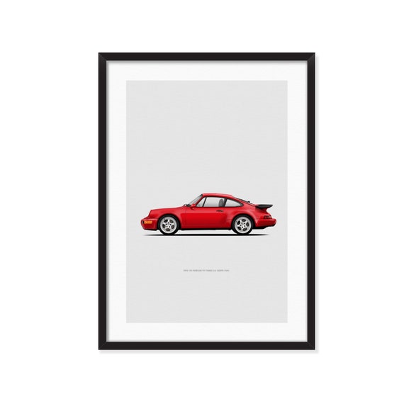 1992 93 Porsche 911 Turbo 3 6 964 Car Poster Etsy