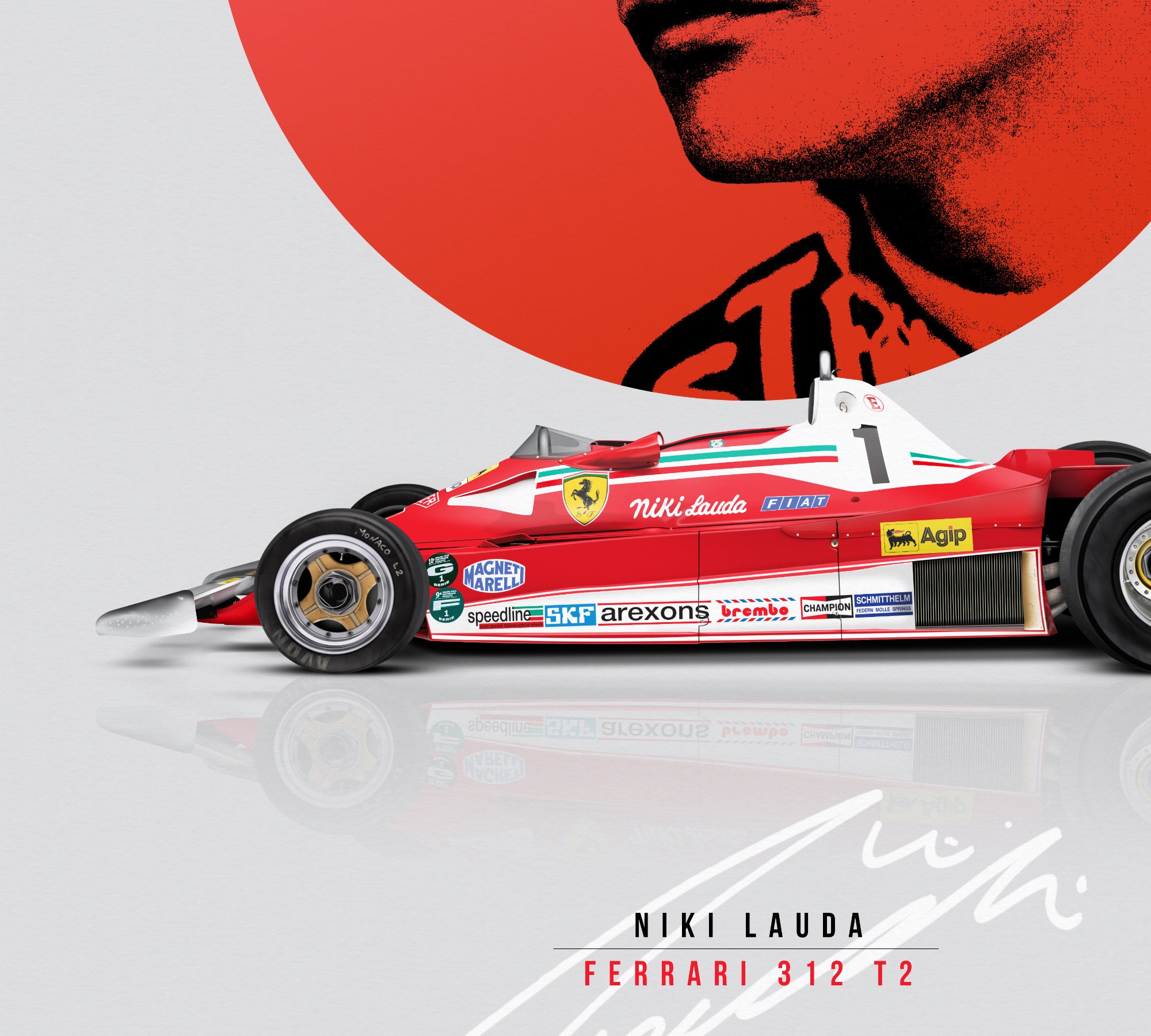 低価格で大人気の 312 フェラーリ T2、ニキ・ラウダへのトリビュート 車の - ポスター