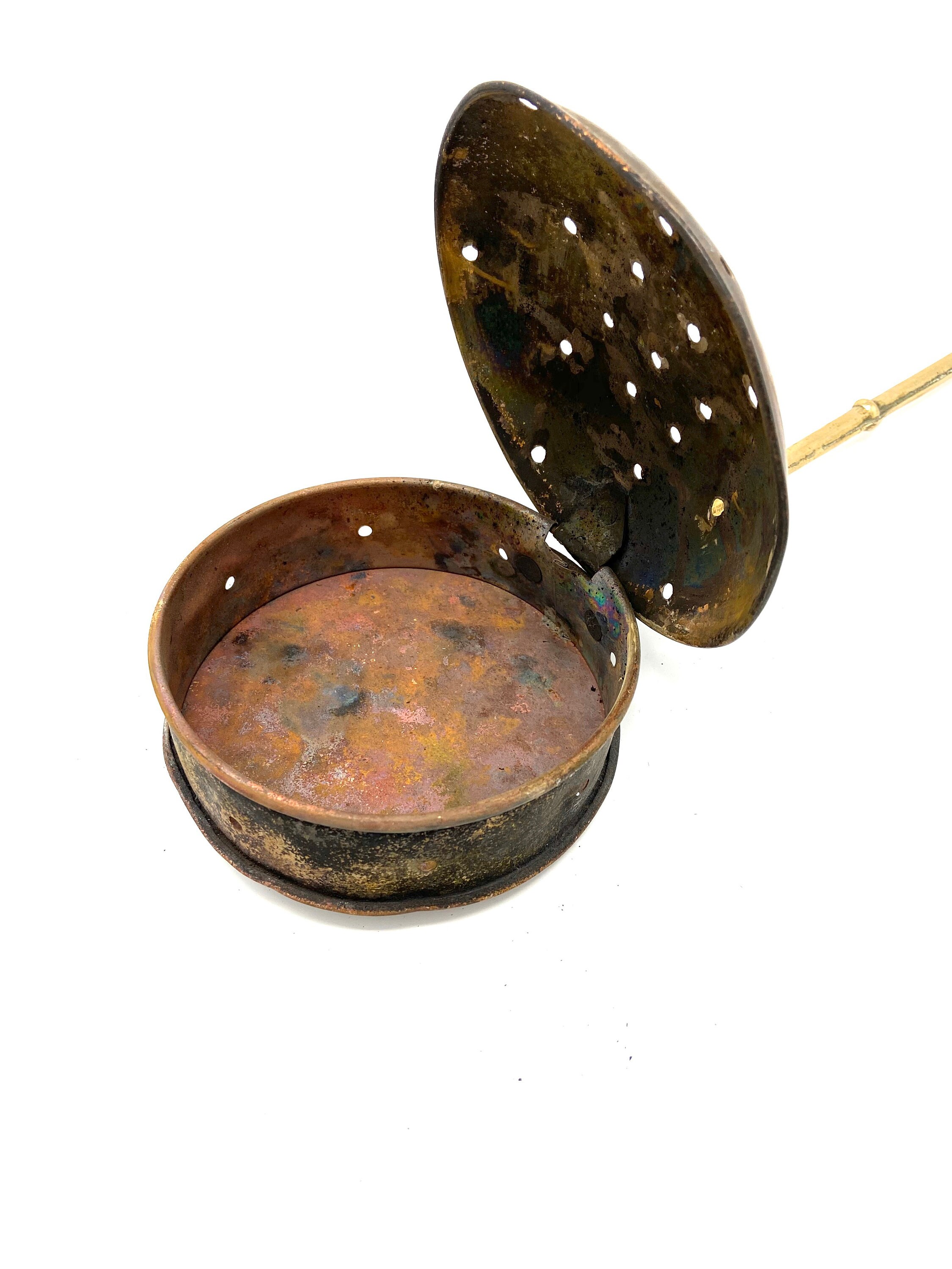 Antique Victorian bed warming pan copper Etsy