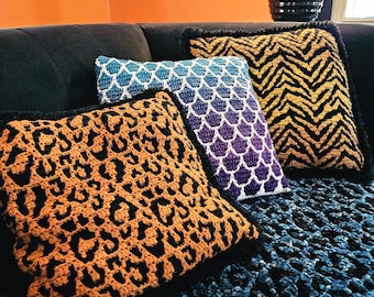 Pacote de animais selvagens Mosaic Crochet Animal Print Patterns por Sixel Design