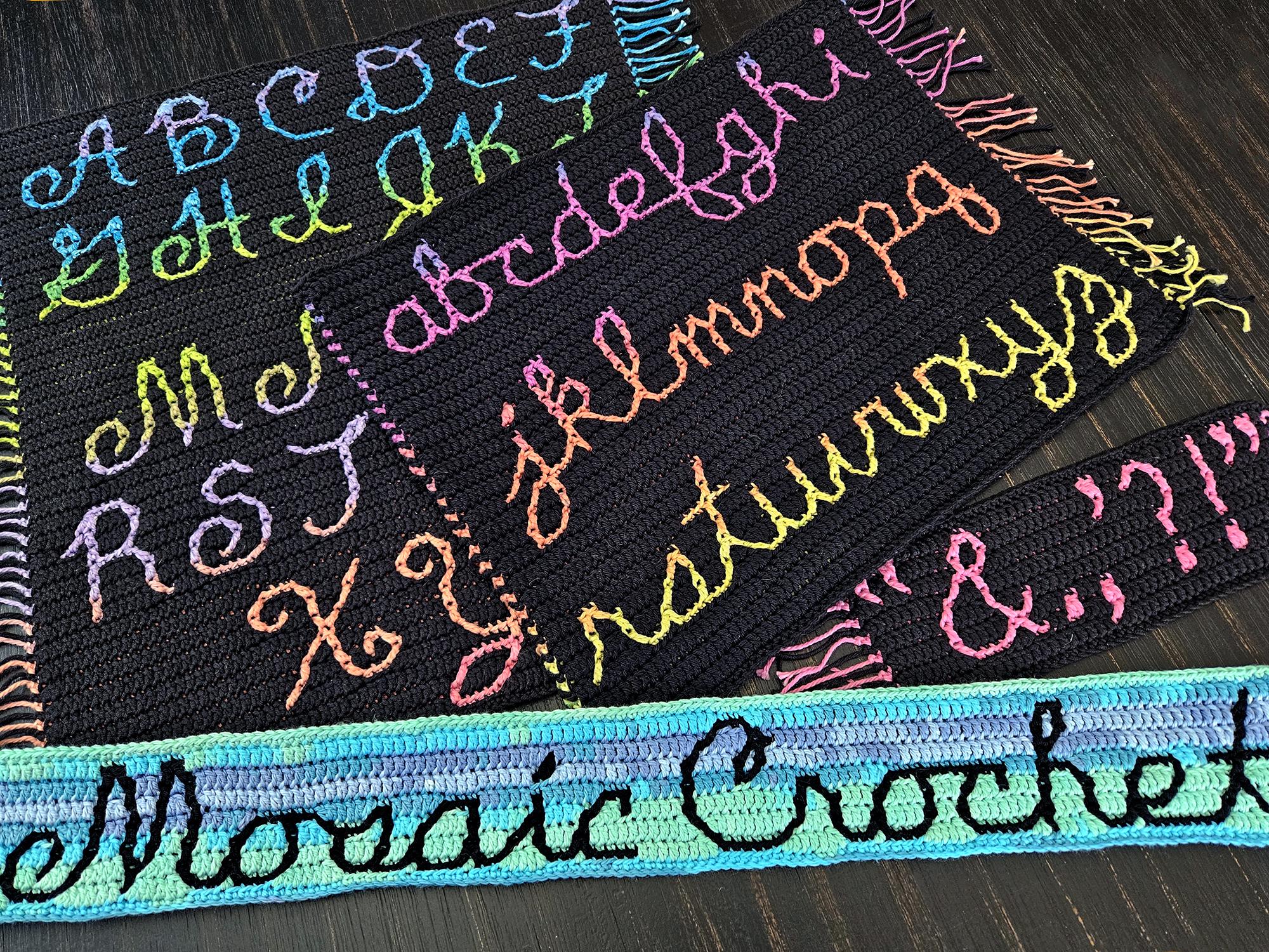 Cursive Crochet Patterns Cursive Alphabet Mosaic Crochet Pattern by Sixel Design - Etsy