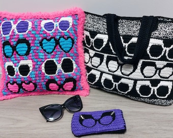 Retro Sunglasses Mosaic Crochet Patterns by Sixel Design