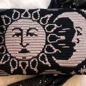 Modello all'uncinetto a mosaico Sole e Luna di Sixel Design