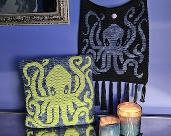 Padrão de crochê em mosaico Kraken: polvo e lula, da Sixel Design