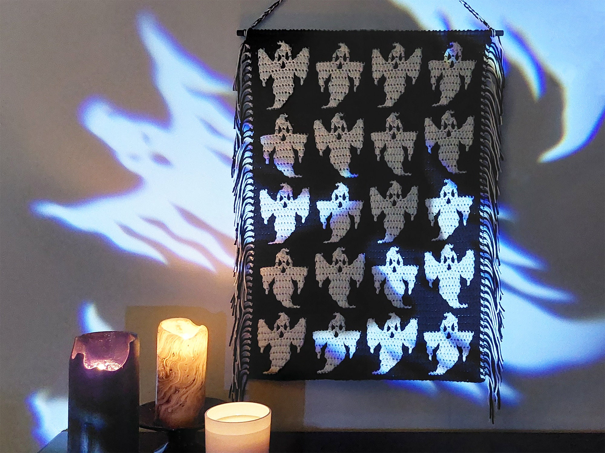 39 Ghost Crochet Patterns for Halloween: Spooky-Cute Amigurumi, Keychains, Bags, and Decor 18 Ghosted Mosaic Crochet Pattern Ghost Chart by Sixel Design