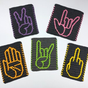 Hand Signs Mosaic Crochet Pattern Pack Charts by Sixel Design image 2