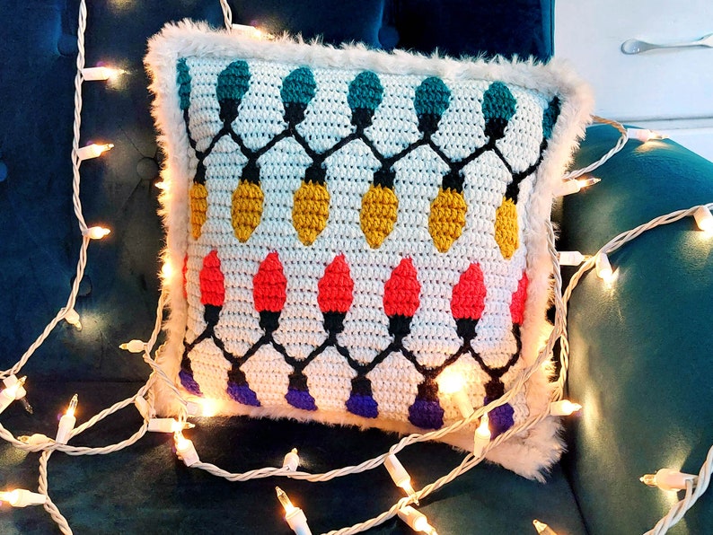 String of Lights Mosaic Crochet Pattern Chart by Sixel Design image 4