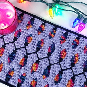 String of Lights Mosaic Crochet Pattern Chart by Sixel Design image 1