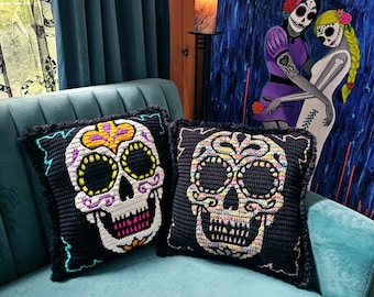 Sugar Skull Mosaic Crochet Pattern by Sixel Design