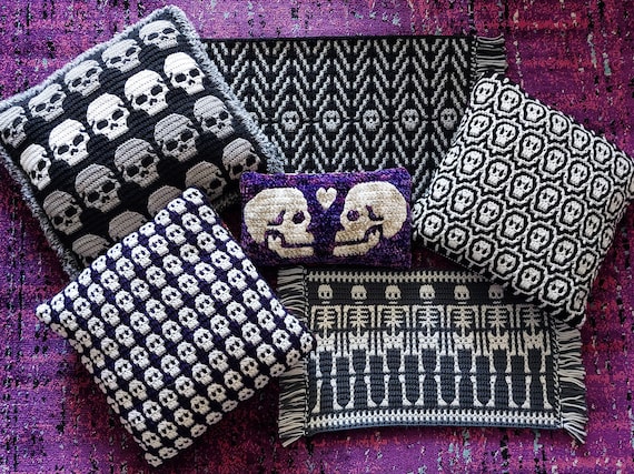 The Catacombs Pack Mosaic Crochet Skull Patterns by Sixel Design