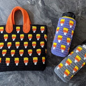 Candy Corn Mosaic Crochet Pattern Halloween Chart by Sixel Design
