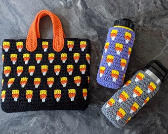 Candy Corn Mosaic Crochet Pattern Halloween Chart by Sixel Design