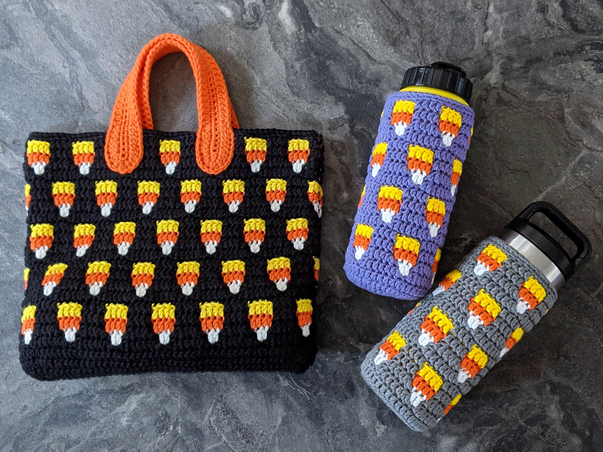 22 Crochet Mosaic Charts with Mandalas, Candy Corn, Dragon Scales, and Cats 5 Candy Corn Mosaic Crochet Pattern Halloween Chart