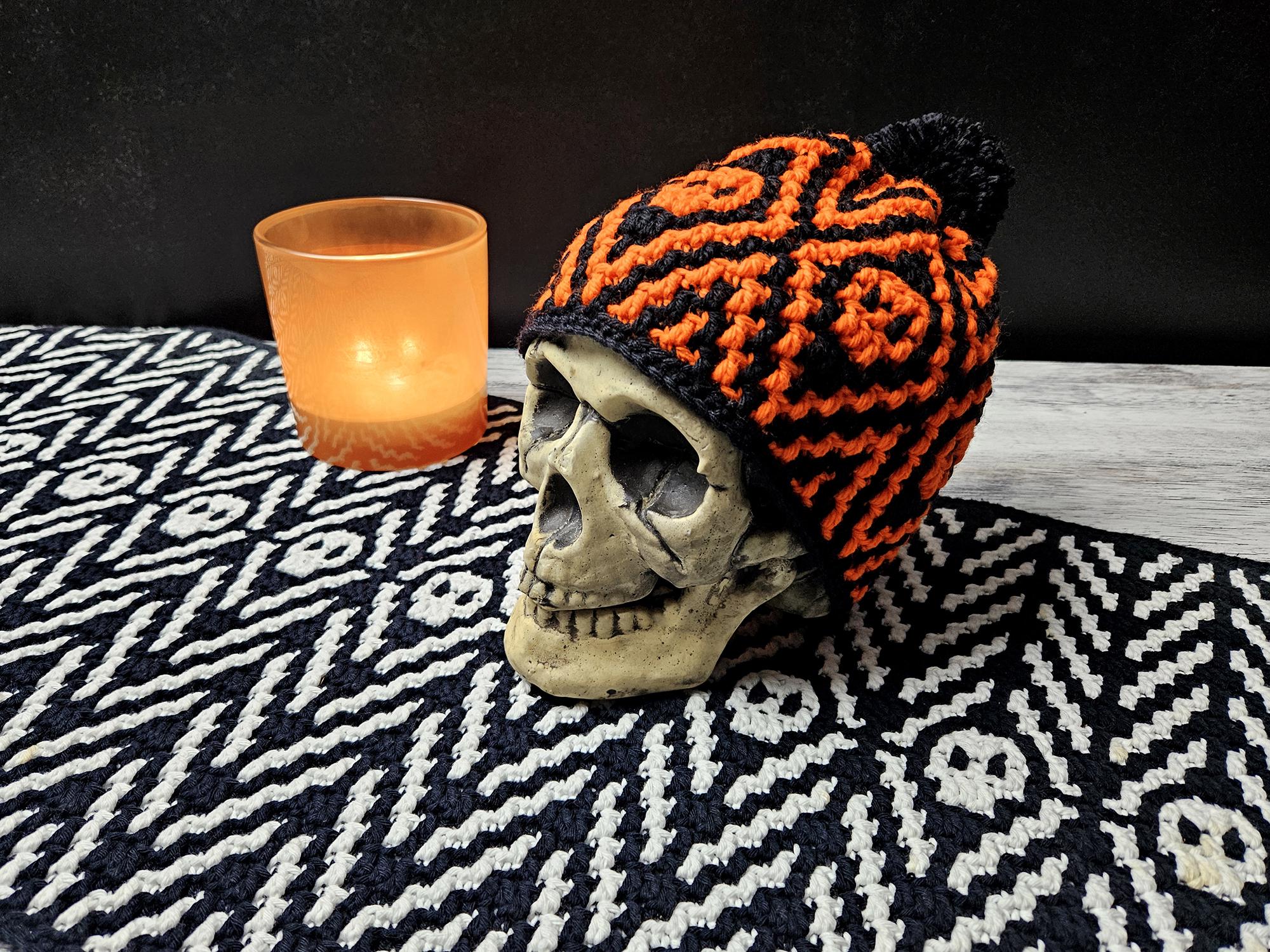 40 Paid and Free Crochet Chevron Patterns To Try Today 27 Chevron & Skulls Mosaic Crochet Pattern Chart by Sixel