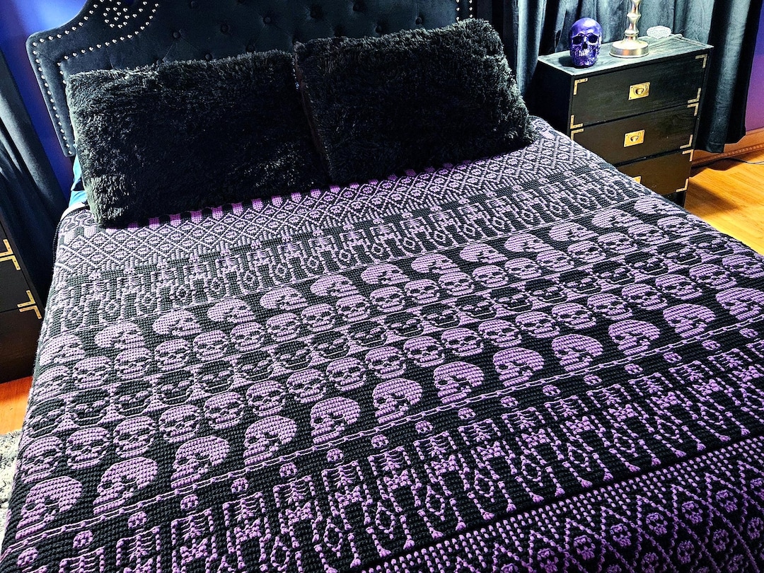 All Skulls Anniversary Mosaic Crochet Blanket Pattern by Sixel