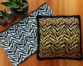 Wild Stripes Mosaic Crochet Pattern Zebra Tiger Animal Print Chart by Sixel Design