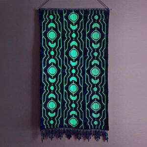 Gravity Mosaic Crochet Pattern Chart Celestial Wall Hanging Banner by Sixel Design