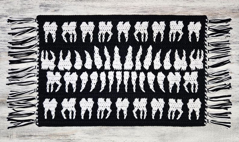 Teeth Mosaic Crochet Pattern by Sixel Design - Etsy