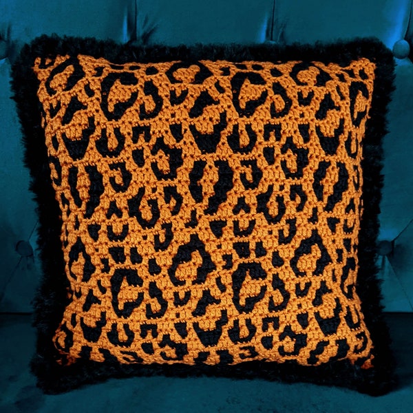Wild Leopard Mosaic Crochet Pattern Chart by Sixel Design