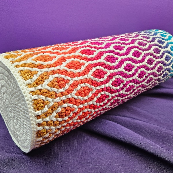 Dreams Mosaic Crochet Bolster Pillow Pattern by Sixel Design