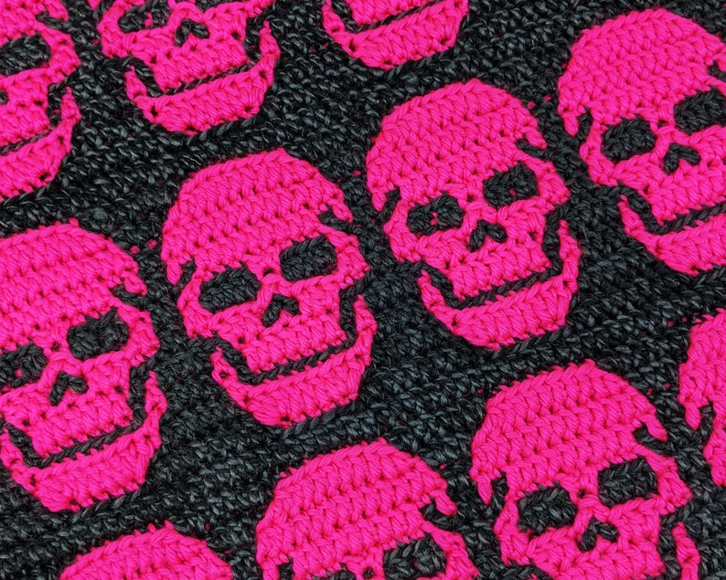 Big Skulls Mosaic Crochet Pattern Chart by Sixel Design image 7